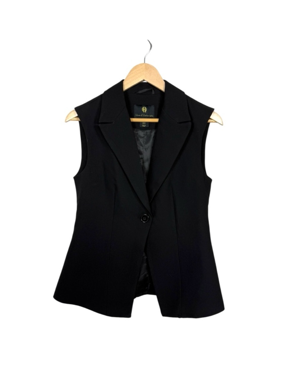 House of Harlow Sleeveless Blazer Vest Black Tailored Single Button Revolve XS